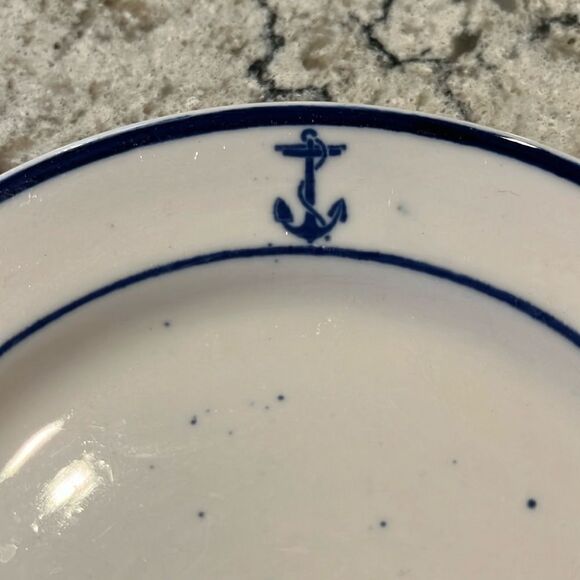 Wardroom Anchor Navy Officer Salad or Bread plate- Shenango China Newcastle - Picture 2 of 5